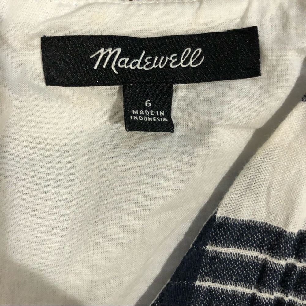 Madewell dresses madewell v neck blue white size 6 - Picture 6 of 7
